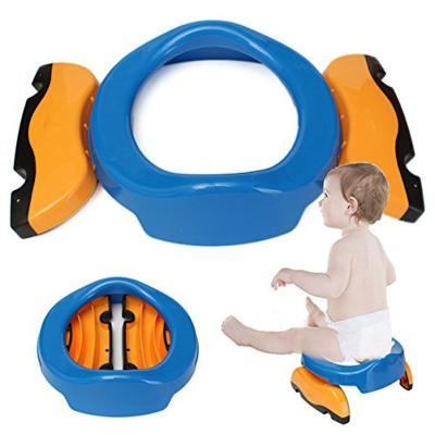 China Eco-freindly Baby Travel Foldable Potty Chair 2 in 1 Portable Plastic Eco-friendly Auxiliary Stool PP Comfortable Portable Kids Toilet Seat for sale