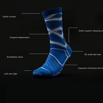 China High Quality Breathable Designer Unisex Compression Cotton Grip Custom Logo Tennis Crew Socks Cycling Custom for sale