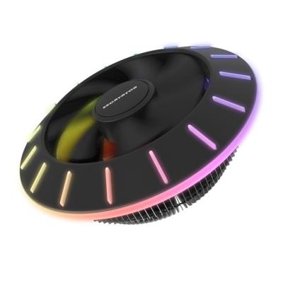 China UFO 12v PC Heatsink Colorful Light Auto Computer Case CPU Cooler 8leds Color Air Cooling Fans for sale