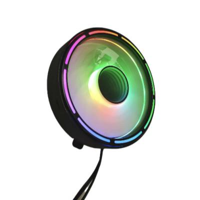 China Computer Case UFO CPU Cooler With Infinity Mirror Auto Change Color Radiator 12v Cooling PC Air Fans Cooling for sale