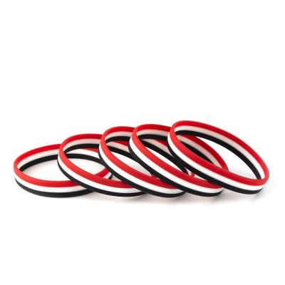 China Eco Friendly Hot Sale High Quality Yemen Flag Silicone Wristbands For Women Men Sports Wrist Band Bracelet Strap Jewelry for sale