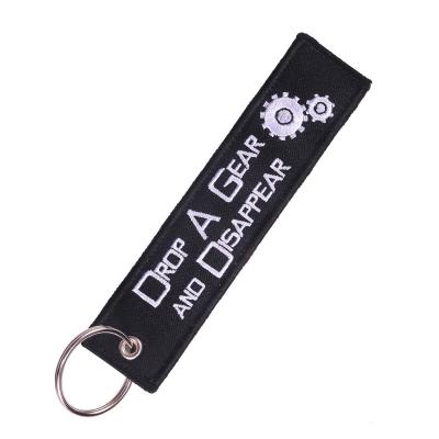 China Hot Sale Embroidered Embroidered Custom Key Flag Aircrew Double Sided Logo Embroidery Keychain For Cloth for sale