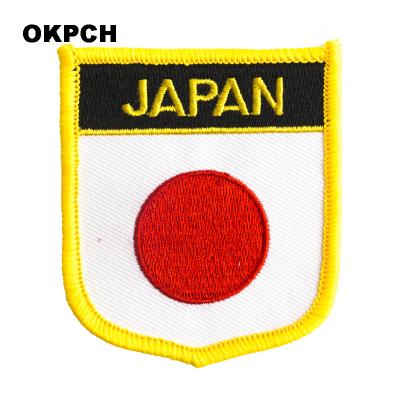 China Viable Japan Flag Patches For Clothing DIY Stripes Iron On Appliques Clothing Stickers Thermo Embroidery Flag Badges for sale