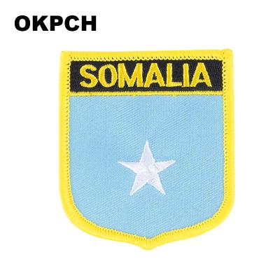 China Viable Somalia Flag Patches For Clothing DIY Stripes Iron On Appliques Apparel Stickers Stickers Embroidery Flag Thermo Badges for sale