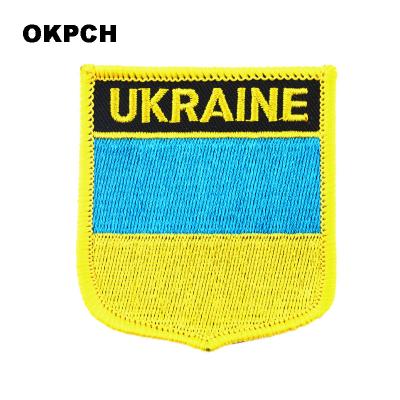 China Viable Ukraine Flag Patches For Clothing DIY Stripes Iron On Appliques Apparel Stickers Stickers Embroidery Flag Thermo Badges for sale