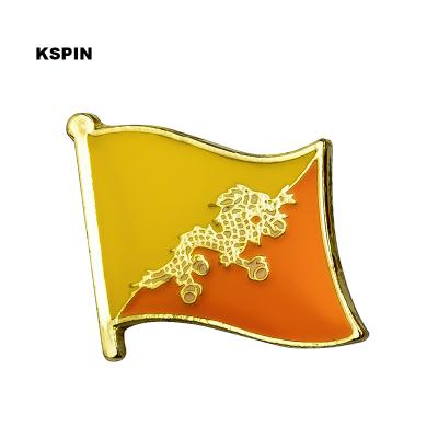 China Europe Bhutan Flag Badges on Pin Brooch Lapel Pins Backpack Badge Custom Logo for sale