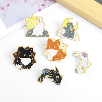 China Soft Europe Fish Cat Enamel Pin Metal Lapel Pin for sale