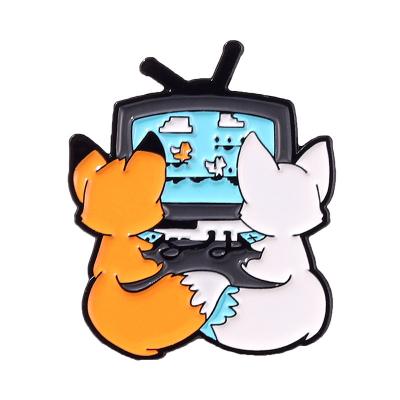 China Wholesale Cute Soft Metal Badge Cartoon Yellow Cat Enamel Metal Pins for sale