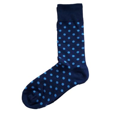 China Blue Dot Man's Crew Socks for sale