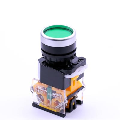 China 1NO1NC Maintained Plastic Housing DPDT Latching Push Button Switch 22mm Cutout for sale