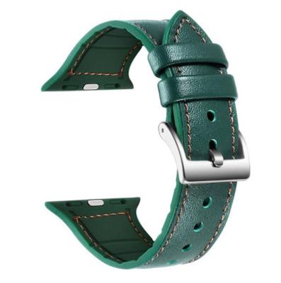 China Standable Function Leather and Silicone Band Watch Strap Replacement Accessories for I Watch 1 2 3 4 5 Series for sale