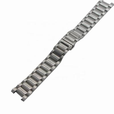 China Custom Polished Smooth Flat Gunmetal Finish Top Selling Stainless Steel Watch Strap Band For Watch 18mm 20mm 22mm for sale