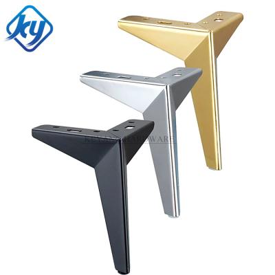 China Modern Stainless Steel Sofa Legs Iron Decoration Modern Golden Trident Feet Metal Furniture Legs for sale