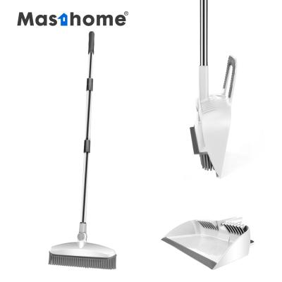 China New Eco-friendly Design TPR Material Broom Masthome Aluminum Rod Broom With Dustpan Set For Housework for sale