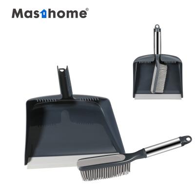 China Masthome 2021 New Design Sustainable Brush Dustpan Stainless Durable Set for sale