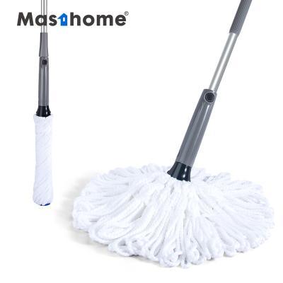 China FLANNEL Masthome Design New 360 Degree Hand Microfiber Mop 360 Magic Lazy Self Twist Free Cleaning Extortion Brooms With Ring Structure for sale