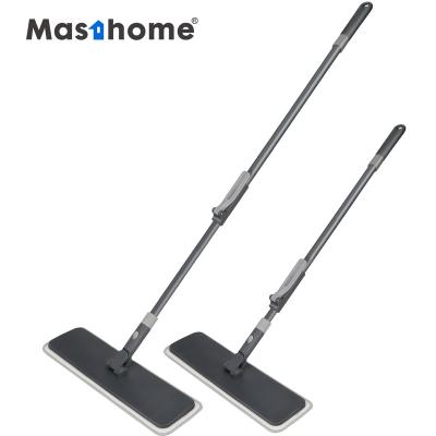 China Professional Microfiber 360 Wet or Dry Floor Masthome Magic Floor Rotating Flat Mop with Iron Telescopic Handle for sale