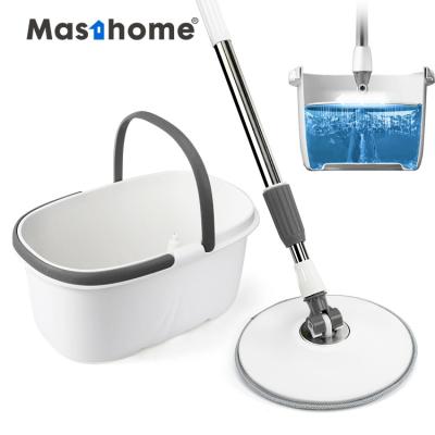 China Minimalist Masthome 360 ​​Spin Broom Flat Home System Floor Cleaning Spin Mop With Bucket for sale