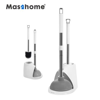 China Masthome Sustainable New Design TPR Brush Wire Toilet Brush With Cost Effective TPR Toilet Plunger Combination for sale