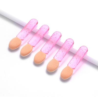 China Angular Blush Disposable Transparent Single Head Sponge Head Eye Color Eye Color Beauty Tool Cute Short Eyeshadow Brush Brush for sale