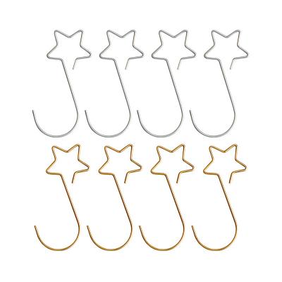 China 20pcs/bag Cartoon Plastic Pen Hook Love Star Love Christmas Tree Wall Decoration Silvery Gold Home Clip for sale