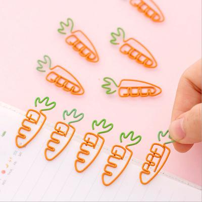 China Small Cute Paper Clip Metal Home Use Carrot Paper Clip Marker Clip For Stationery Office School for sale