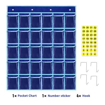 China Classroom Classroom Pocket Chart for Cell Phones Holder with Number Stickers Hangs Student Wall Pouch Calculator Storage for Teacher for sale