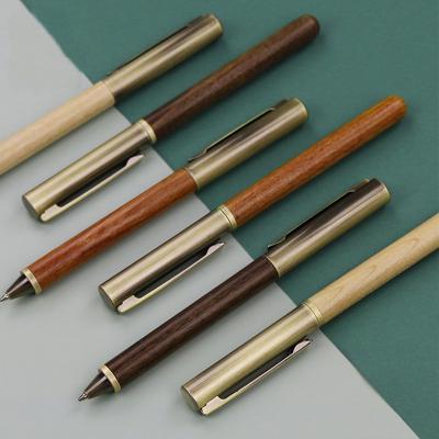 China Normal Old Antique Bronze Scroll Pen Kit Antique Brass Plated Wood Making Collectors Of Pens for sale