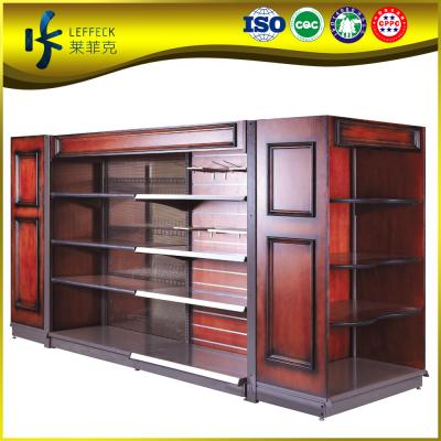 China Luxury Solid wooden clothes display racks ,supermarket garment display shelf for sale