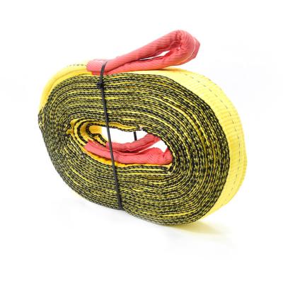 China Perfect For Use In ATV/UTV 2inch 50MM Tow Strap Double Layer Wide Heavy Duty Flat Webbing Polyester Cargo Tow Strap for sale