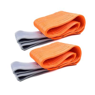 China Orange 7:1 Ton 300mm Lifting Flat Ton Polyester Webbing Sling 5meter Lifting+Sling Wire Rope Buckle for sale