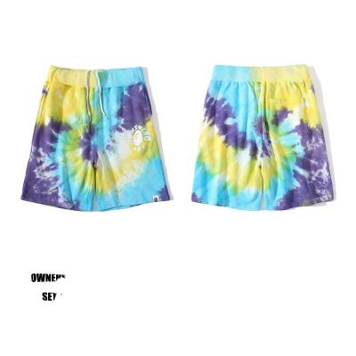 China 2022 Summer QUICK DRY New Bape Shorts Blue Yellow Purple Tie Dye Casual Fashion Bermuda Sports Beach Bathing Monkey Shorts for sale