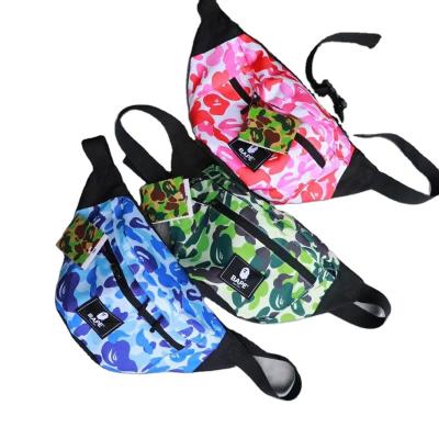 China 2022 Newest BAPE Water Proof Bags Imitate Printing Green Waist Main Bags Couple Cross - Body Large Capacity Camouflage One-Shoulder Bag for sale