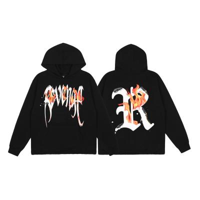 China High Quality QUICK DRY cotton sweatshirt custom hooded sweatshirts brand flame rhinestone burning men's revenge hoodies for sale