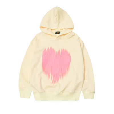 China Anti-pilling Children's Clothing 3D Foam Printing Pink Letters Love Terry Cotton Hoodie Sweatshirt For Girls Boys for sale