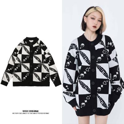 China Women's Anti-shrink Cool Single Sweater Custom Logo Cardigan Sweater Knitted Women's Sweaters Plus Size Sweaters Custom Logo Knit for sale