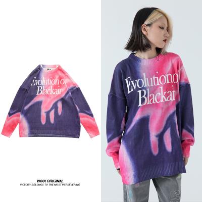 China Breathable Woman Sweater Custom Logo Crewneck Knitted Womens Sweaters Plus Size Sweaters Custom Logo Tie Dye Knit for sale