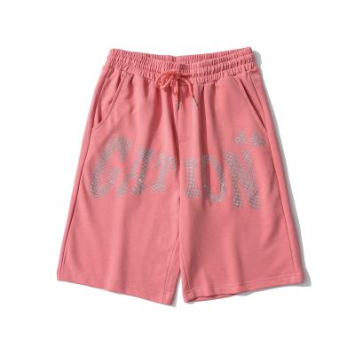 China Directly Summer New Quality Manufacturer Fashion Shorts Hip Hop Casual Rhinestone Shorts Pants Loose Cotton Shorts for sale