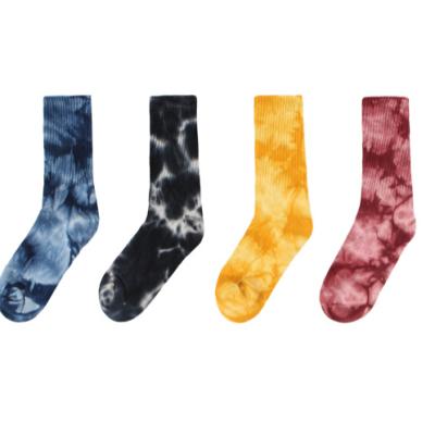 China QUICK-DRY street hip-hop tie-dye wild hip-hop sports sweat-absorbent men's and women's cotton socks tide stockings for sale