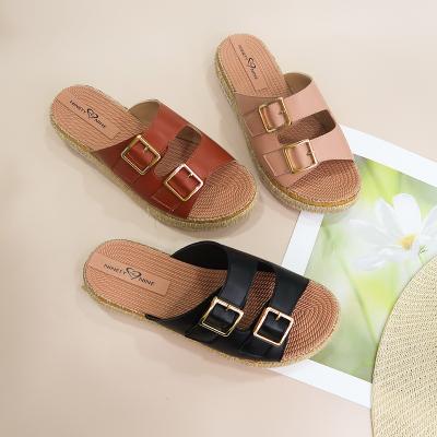 China 2021 fashion trend flat women's sandal shoes flat ladies sandalias de mujer women's sandal slippers for sale