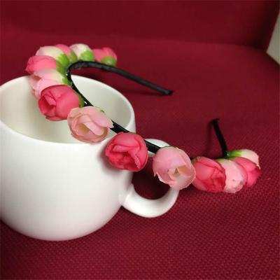 China Korean Children's Princess Touch Camellia Head Tea Headband Hair Accessories Natural Bridal Garland for sale