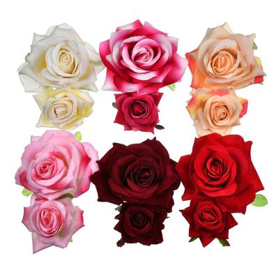 China 70%polyester+20%plastic+10%metal new design happy new year flower hair clips for festival decoration for sale