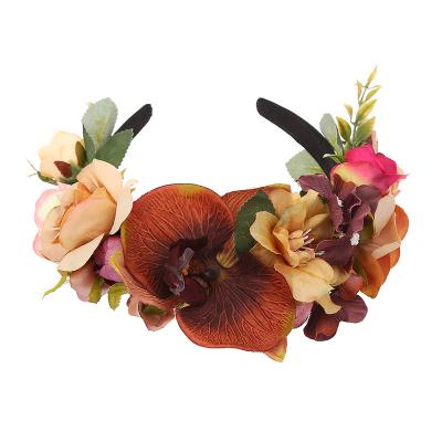 China Fashional Pretty Lady Flower Headband Princess Headpieces Girls Wedding Bridal Headband Women Beach Kids Hair Accessories for sale