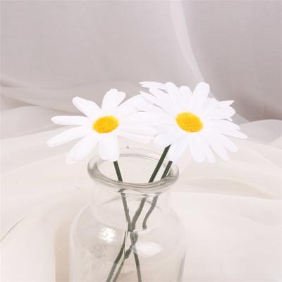 China Polyester+plastic Silk Artificial Flower Heads For Garland Scrapbooking Home Wedding Decoration White Color for sale