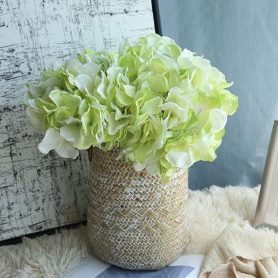 China 70%polyester+20%plastic+10%metal hydrangea bouquet artificial flower manufacturer home decoration wedding korean bouquet for sale