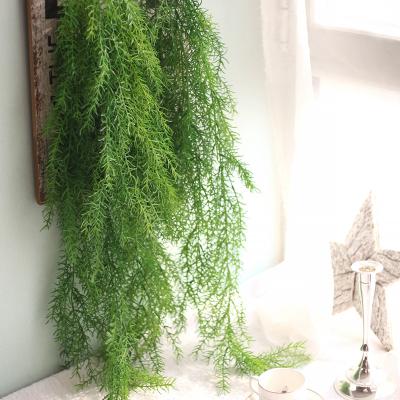 China 70%polyester+20%plastic+10%metal feel pine needle wall hanging vine leaf simulation flower indoor export factory for sale