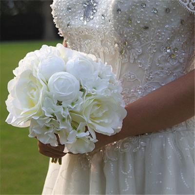 China Artificial Flowers Bouquet Decor Good Quality Tea Roses Home Wedding for sale