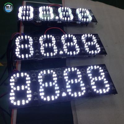 China High Brightness 4inch White Oil Price Display 88.88 Outdoor 7segment LED Gas Station Show Prices For Gas Station for sale