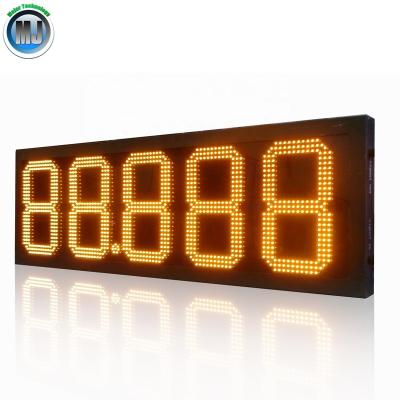 China Exterior Double Side Display 12 Inch Amber Remote Control Outdoor RF LED Gasoline Price Sign for sale