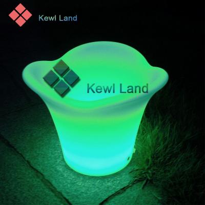 China Plastic Material Waterproof Color LED Stocked Rechargeable Changing Ice Bucket for sale